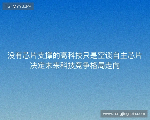 没有芯片支撑的高科技只是空谈自主芯片决定未来科技竞争格局走向
